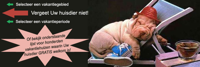 Vakantiehuizen met huisdier gratis toegestaan