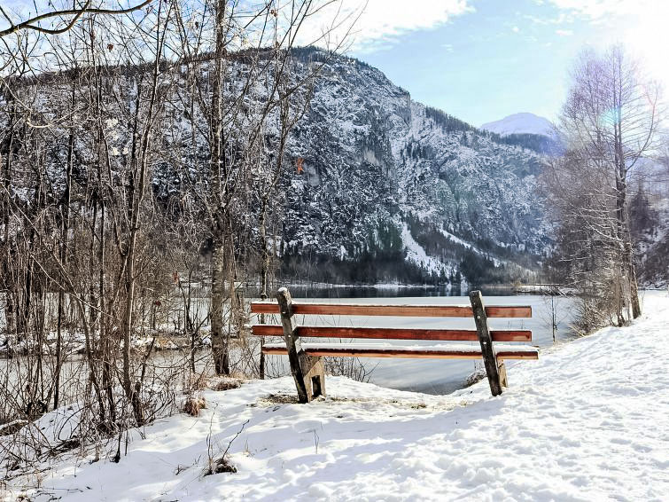 Foto van exterieur van Appartement Grünau im Almtalin de winter Foto van exterieur van Appartement Grünau im Almtalin de winter