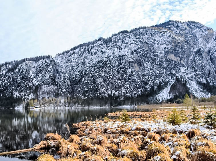 Foto van exterieur van Appartement Grünau im Almtalin de winter Foto van exterieur van Appartement Grünau im Almtalin de winter