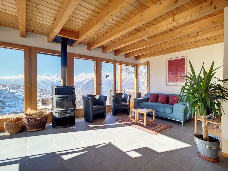 Foto van wonen van Vakantiehuis Veysonnazin de winter Foto van wonen van Vakantiehuis Veysonnazin de winter