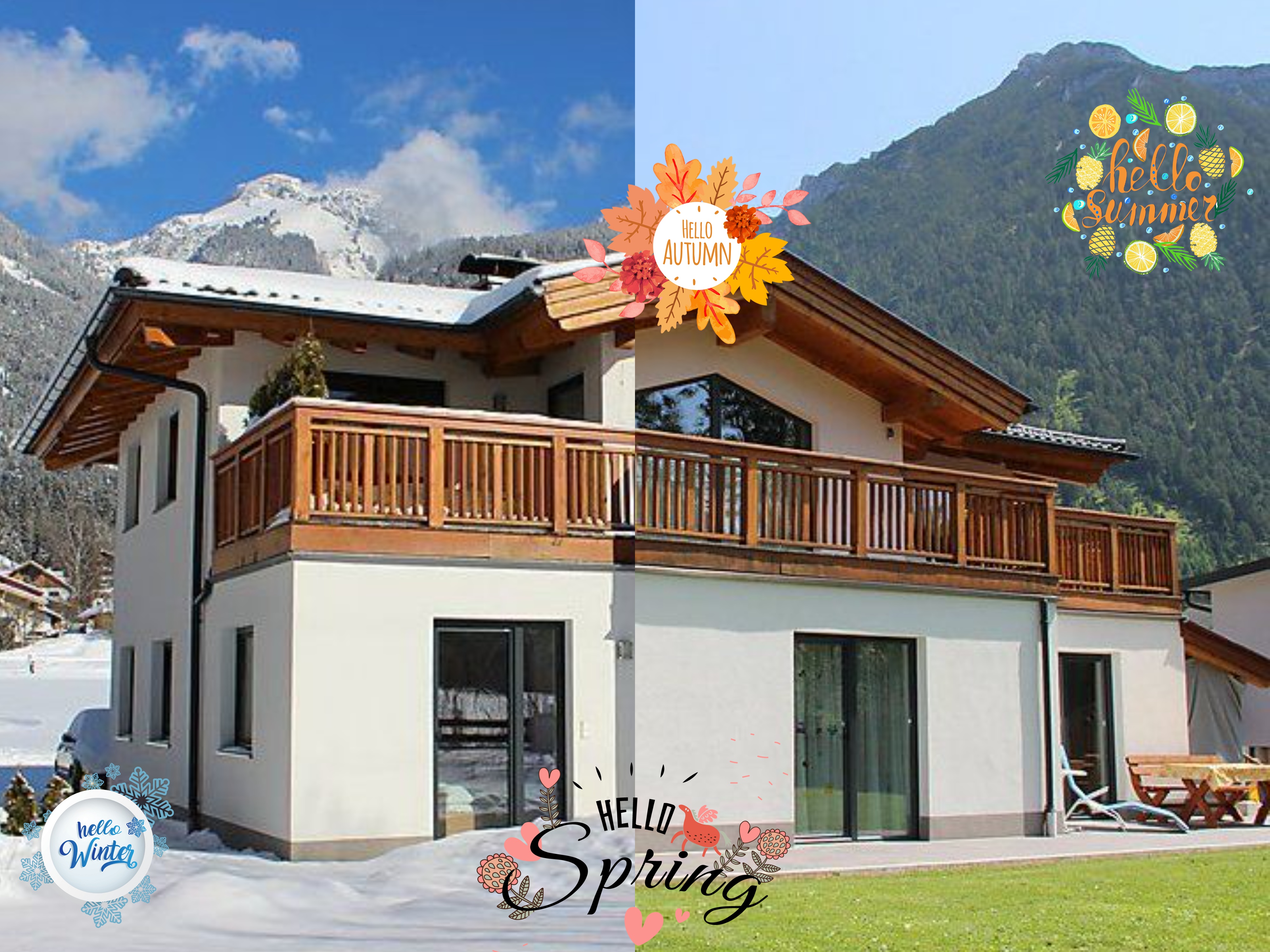 zomer en winter vakantiehuis in de bergen