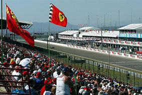 Het Formule 1 circuit Hungaroring dichtbij Mogyord