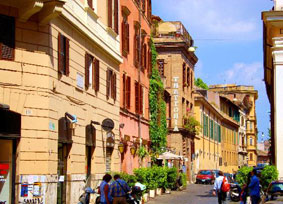 De wijk Trastevere in Rome 