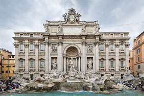 De beroemde Trevi fontein in Rome