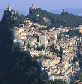San Marino op de top van Monte Titano