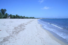 Het strand van Torre Grande bij Oristano